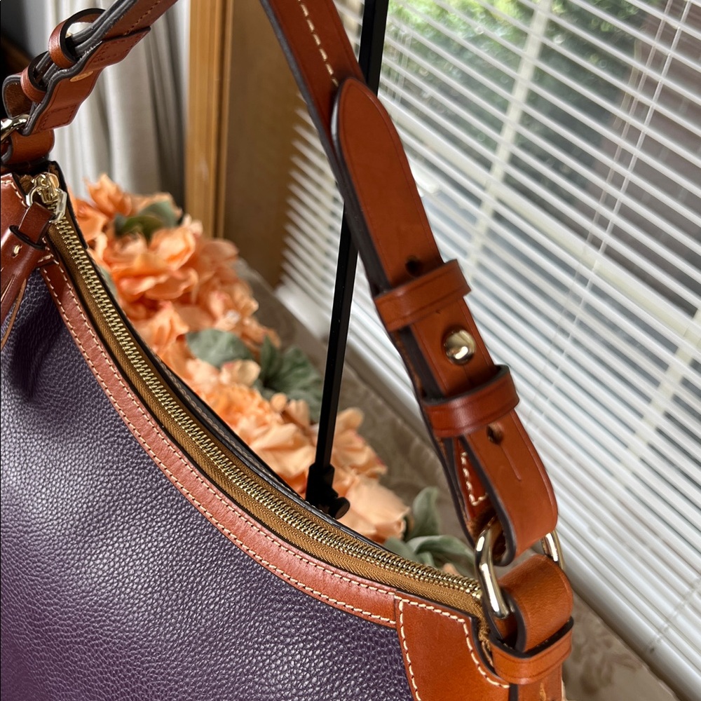 Dooney & Bourke Pebbled Leather Hobo Shoulder Bag Plum Wine Purple - Picture 14 of 14